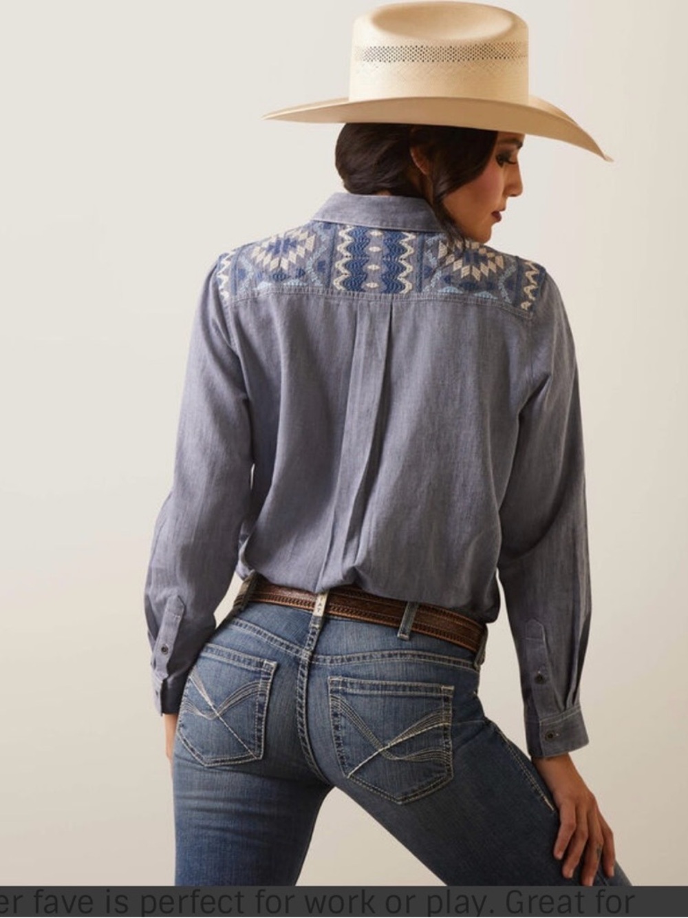 Ariat® Ladies R.E.A.L Billie Jean Embroidered Chambray Shirt